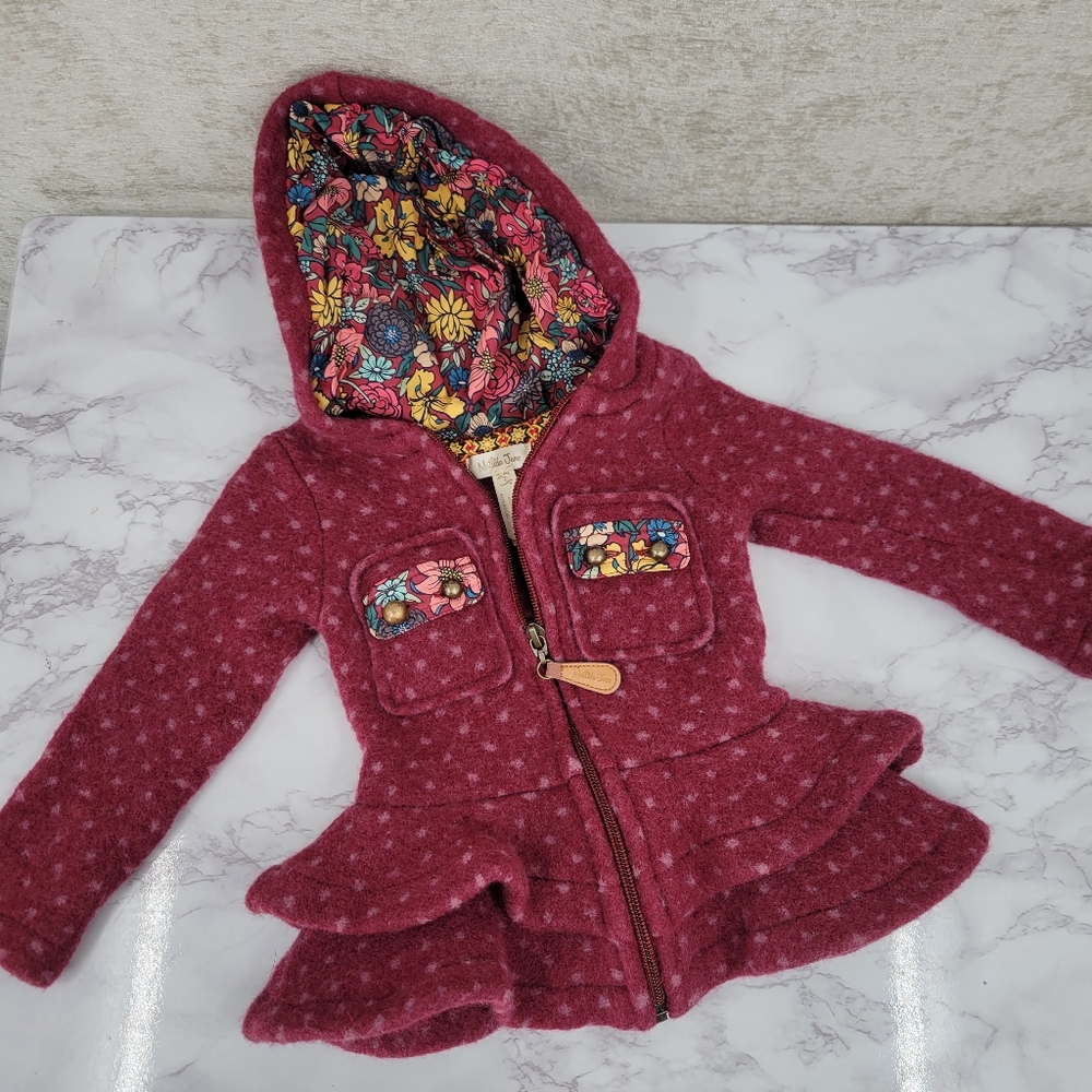 Matilda Jane Devon Tiered Wool Winter Coat Girls Toddler Size 2T